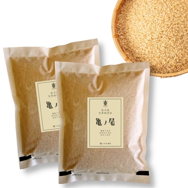 秋田県産亀の尾玄米10キロ 農薬不使用 楽天市場】玄米 亀ノ尾 10kg （5kg×2袋） 亀の尾 自然栽培米