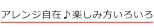 アレンジ自在